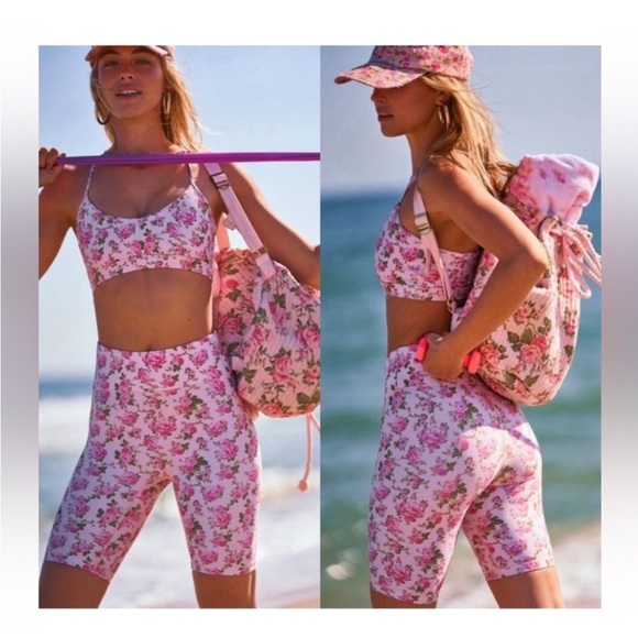 Loveshackfancy x Bandier peony garden floral SPORTS BRA - Picture 3 of 6